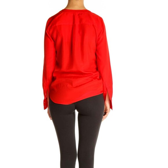 J.crew Red Solid All Day Wear Blouse - Picture 3 of 3